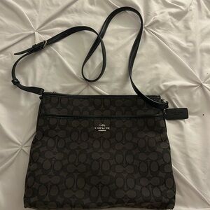 Coach Dark Brown Signature Crossbody Bag